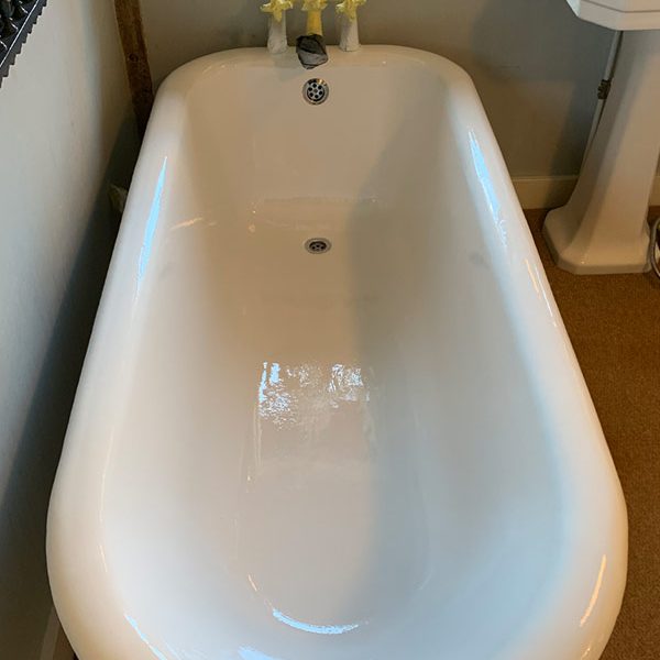 After -  Victorian roll bath re-enamelled