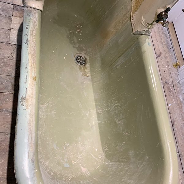 Before - Victorian roll top bath with canopy